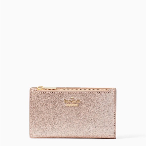 kate spade Handbags - kate spade Rose Gold GLITTER Wallet! NWT!